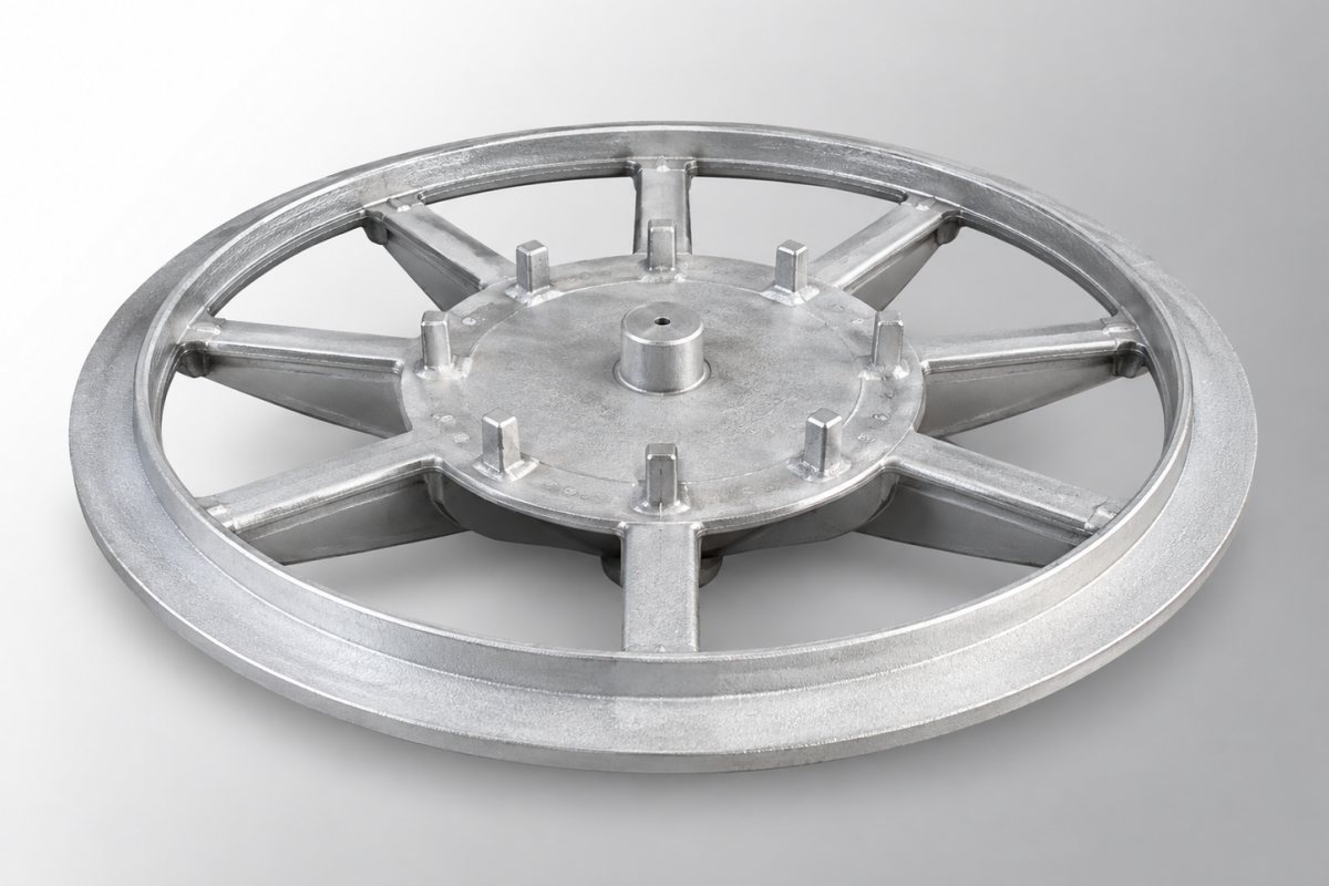 Low pressure aluminum wheel casting