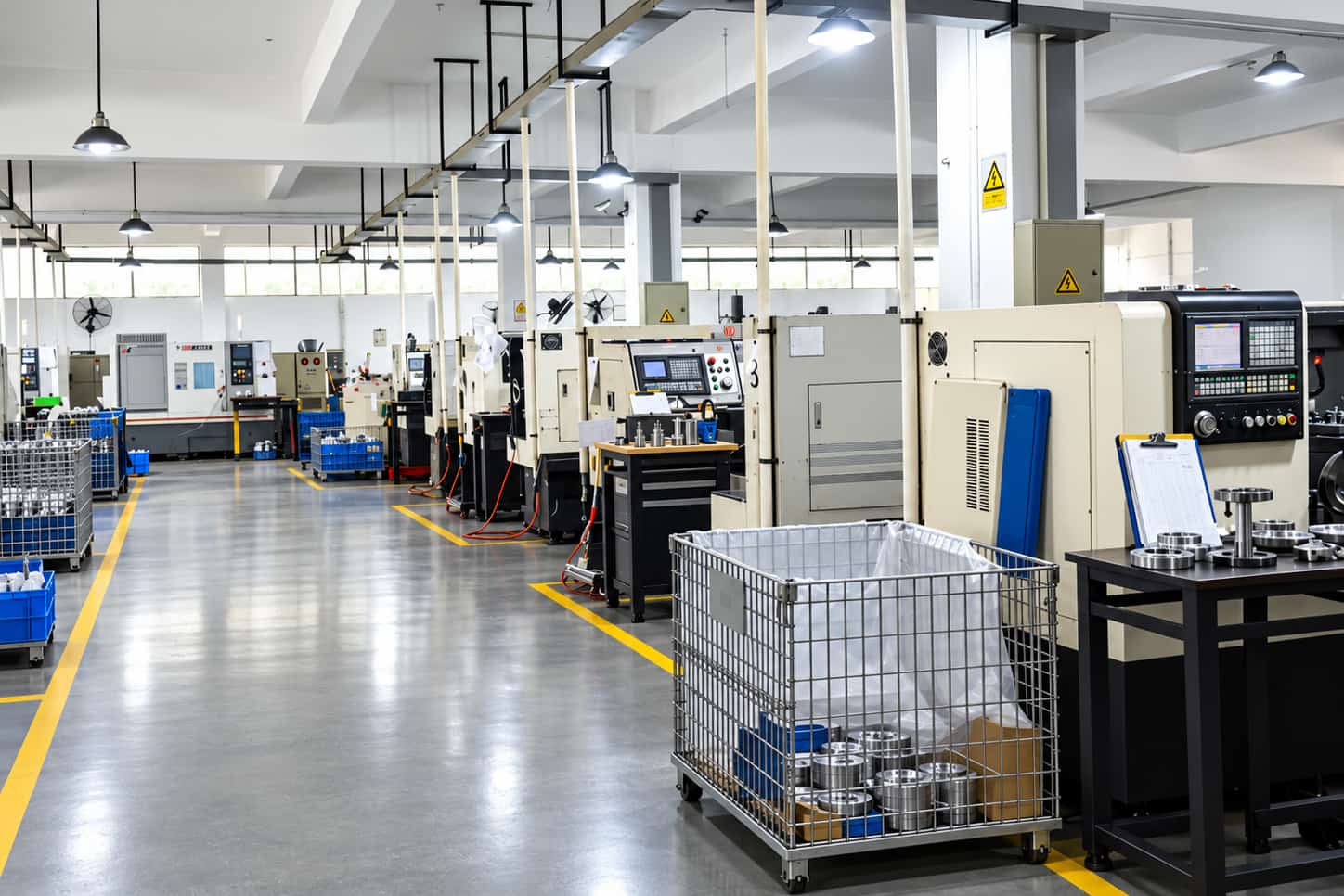 High-speed precision CNC milling operation